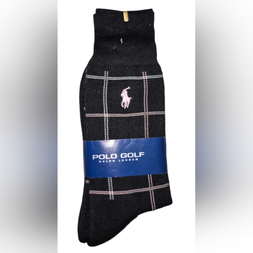 Polo Ralph Lauren Black and Pink Dress Socks